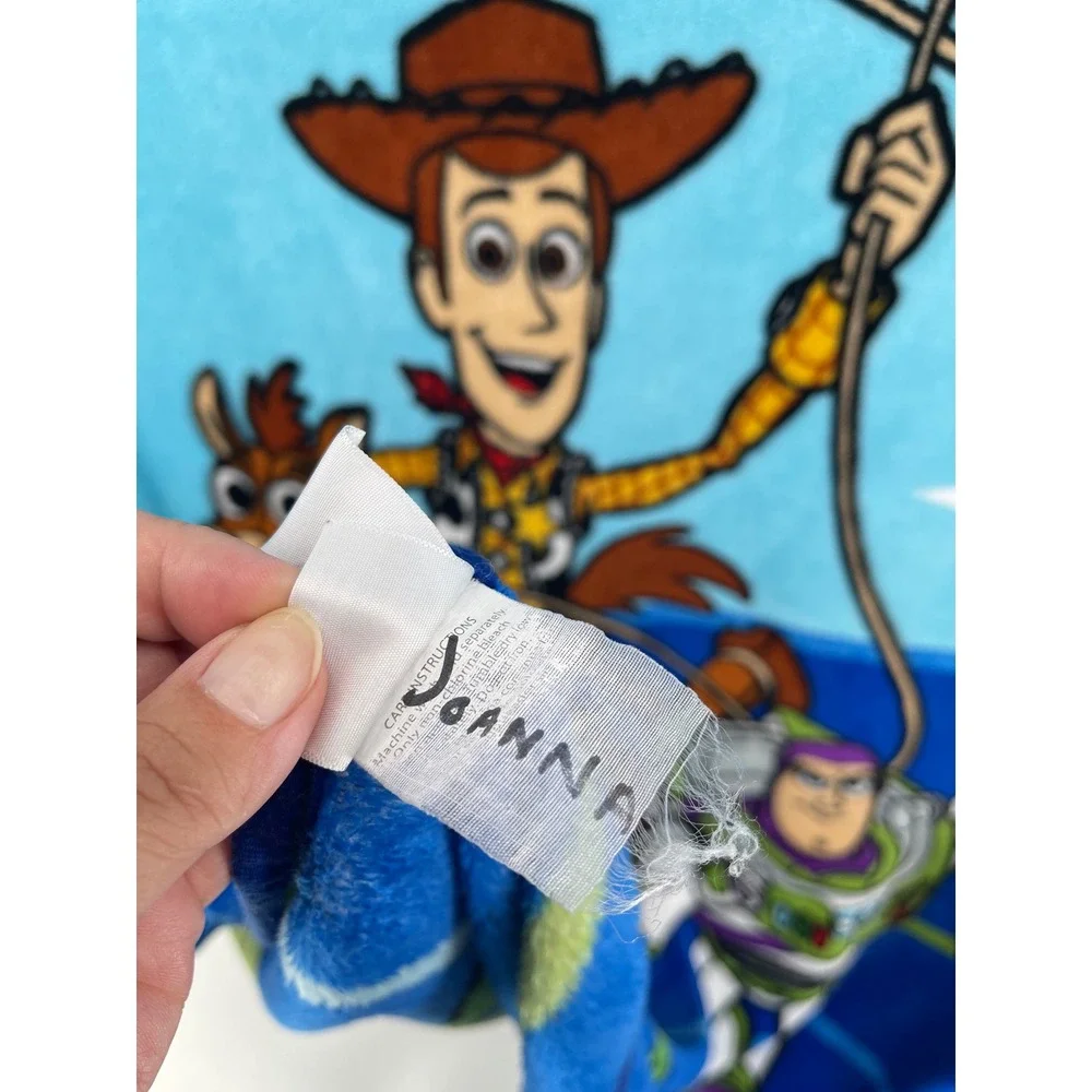 Disney Toy Story Blanket Kids OS Blue Excellent Takin Action Woody Buzz Rex